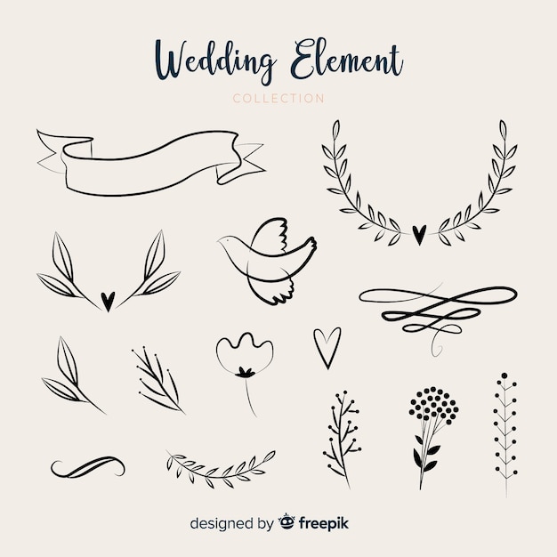 Wedding Element Collection – Free Vector Download for Vector Templates