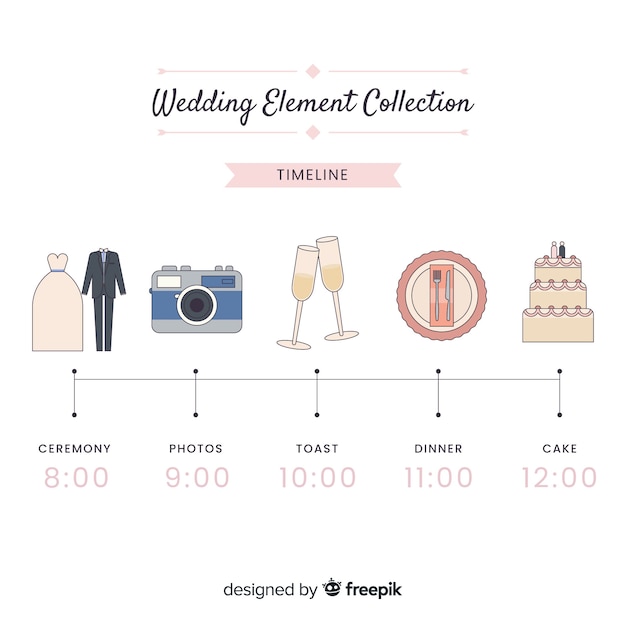 Free vector wedding element collection