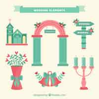 Free vector wedding elements collection