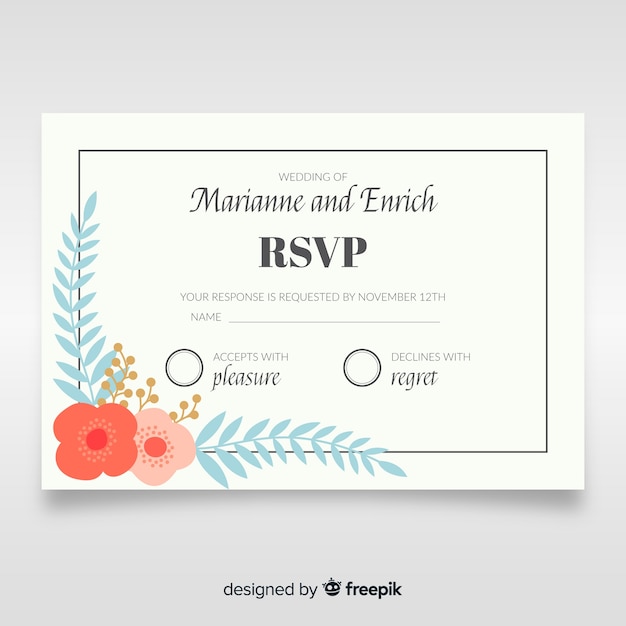 Free vector wedding enclosure card template