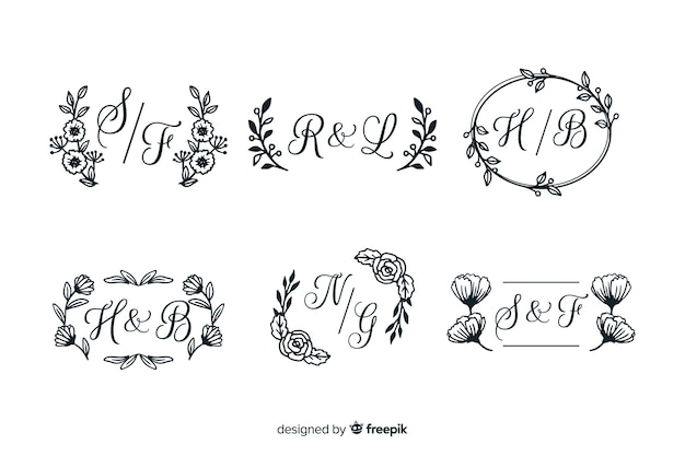 Wedding etching ornamet collection