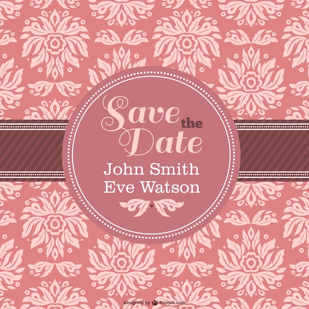 Free Vector wedding floral card 