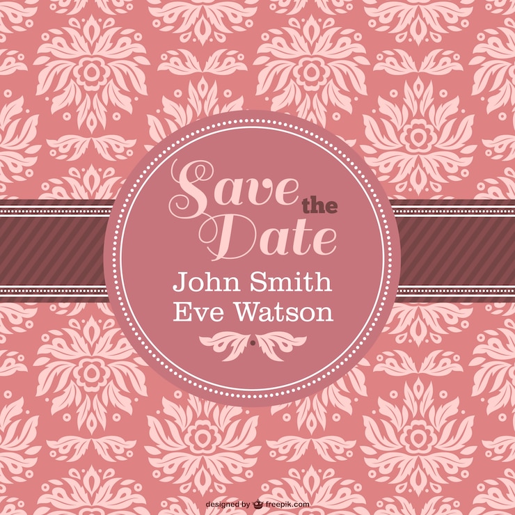Free Vector wedding floral card 