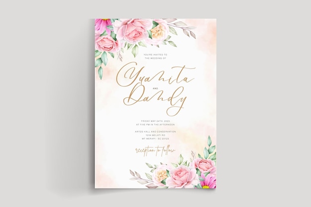 Free vector wedding floral decoration floral set