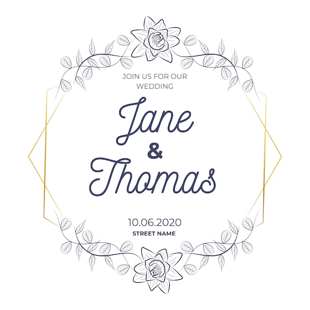 Free vector wedding floral frame celebration