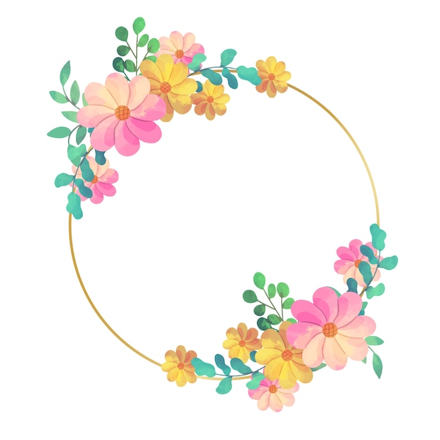 Wedding floral frame circular design