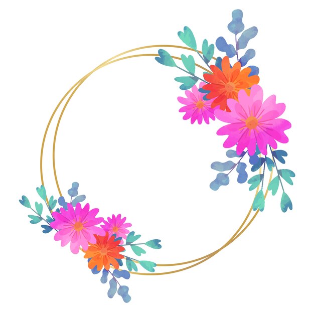 Wedding floral frame circular style