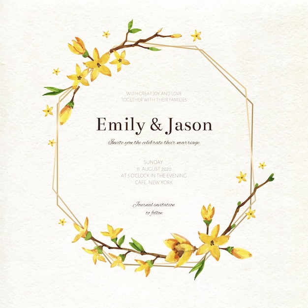 Free vector wedding floral frame concept