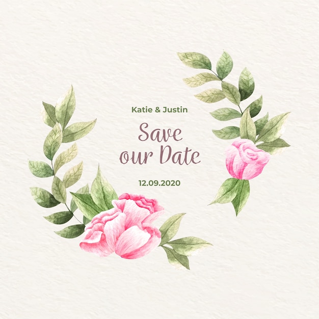 Free vector wedding floral frame concept