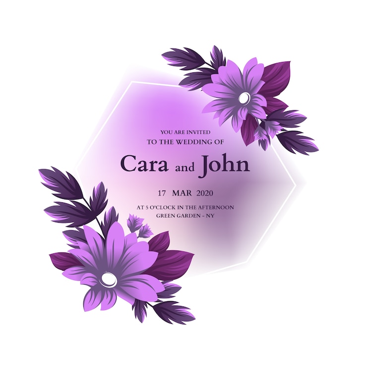 मुफ़्त वेक्टर wedding floral frame invitation template
