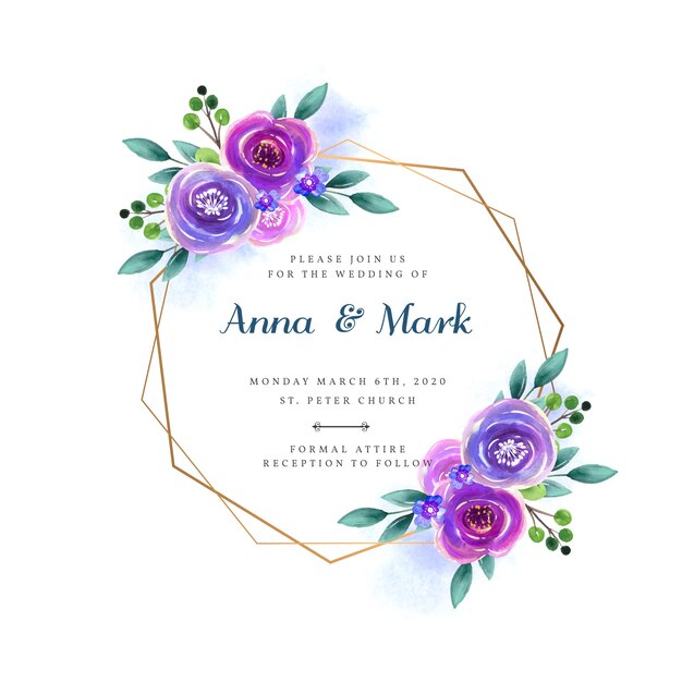 Свадебная цветочная рамка-приглашение