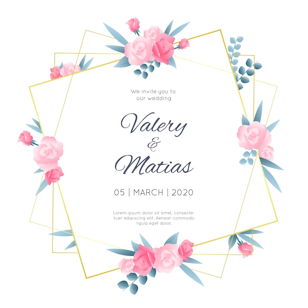 Free vector wedding floral frame