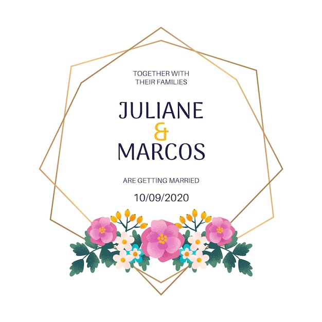 Free vector wedding floral frame