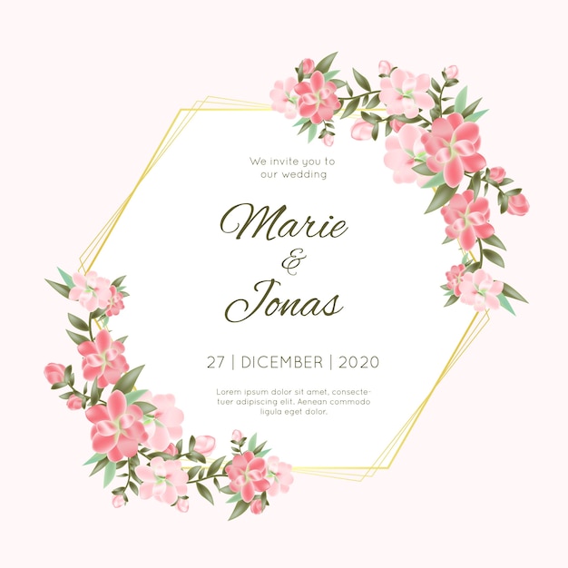 Free vector wedding floral frame