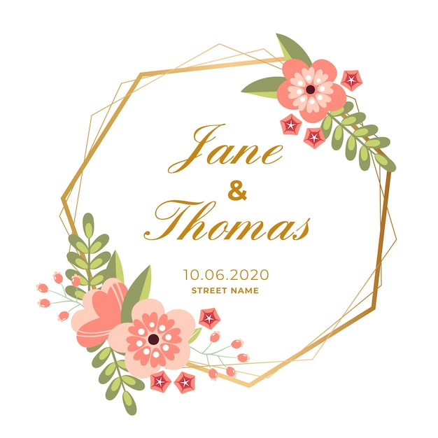 Free vector wedding floral frame