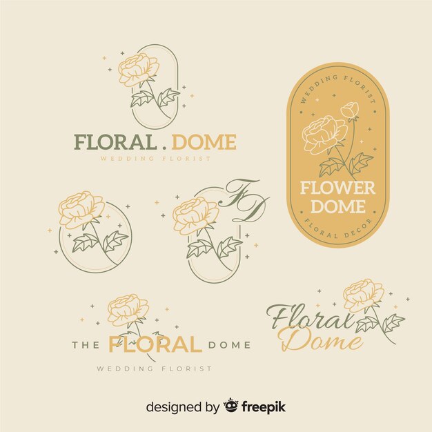 Wedding florist logo template collection