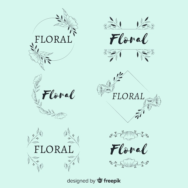 Wedding florist logo templates collection