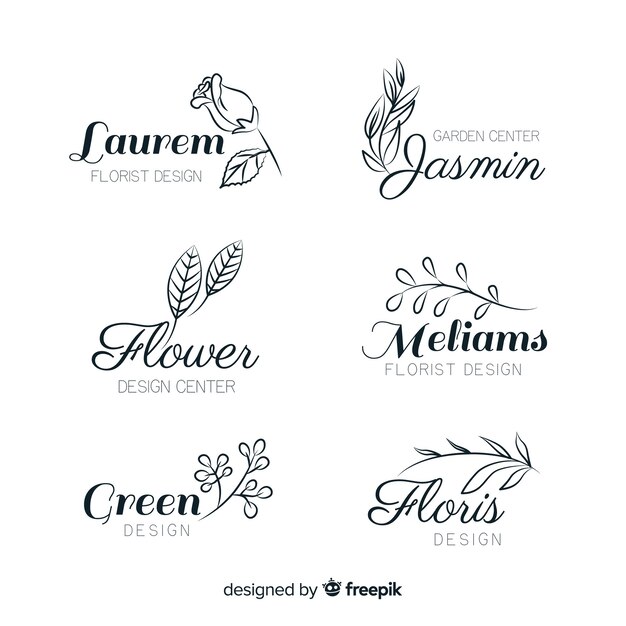 Wedding florist logo templates collection