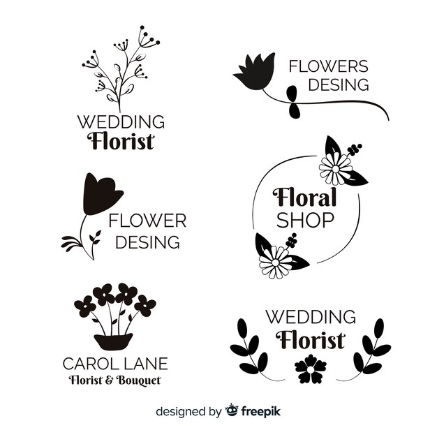 Wedding florist logo templates collection