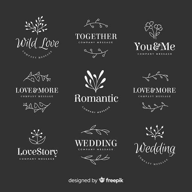 Коллекция шаблонов логотипа свадебного флориста