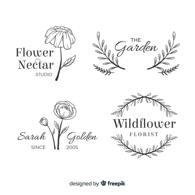 Wedding florist logos template collection