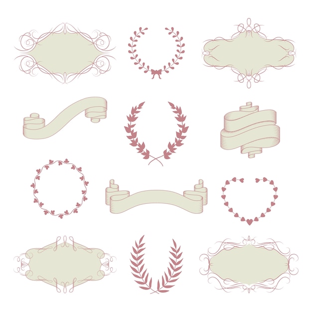 Free vector wedding graphic collection