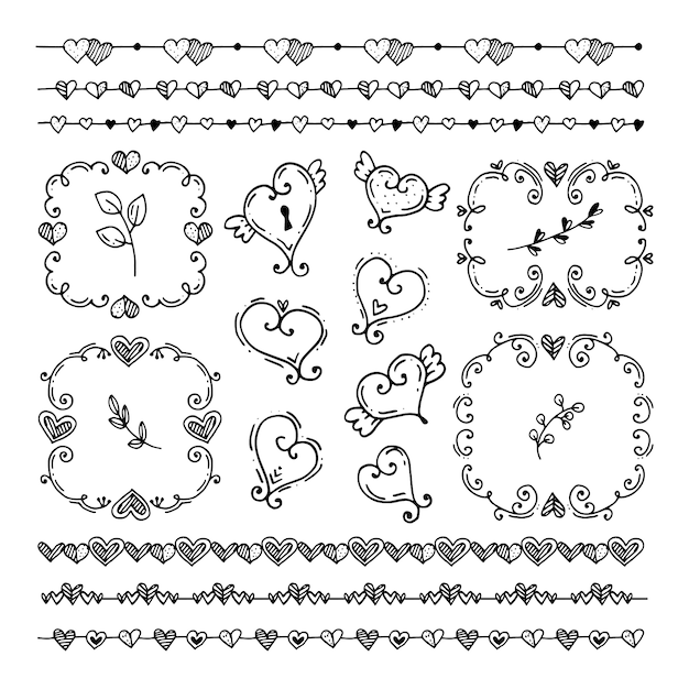 Free vector wedding hand drawn album ornaments