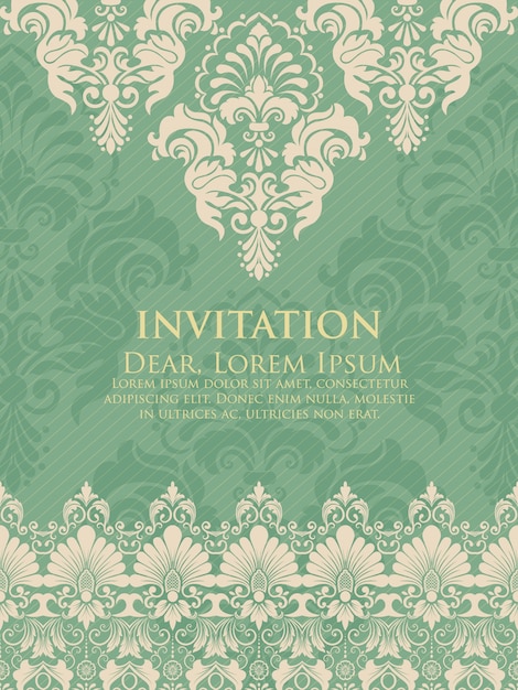 無料ベクター ビンテージの背景アートワークと結婚式の招待状とアナウンスカード