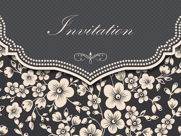 Свадебное приглашение и объявление с цветочным фоном