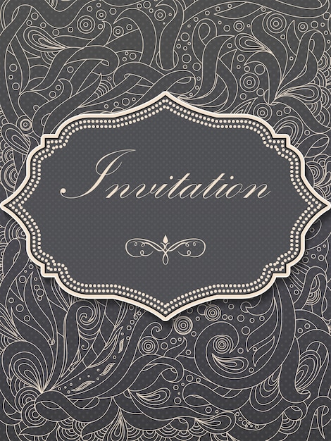 Free vector wedding invitation and announcement card with floral background artwork