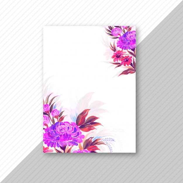 Wedding invitation card colorful floral template