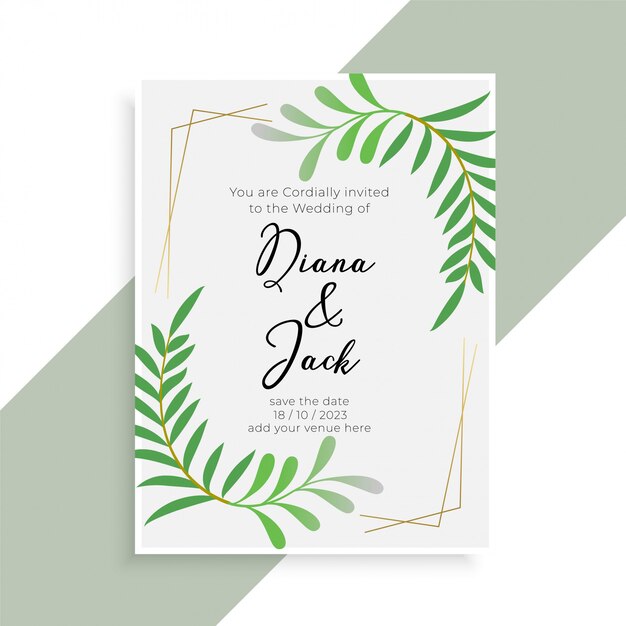 Wedding invitation card elegant design