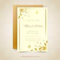 Free vector wedding invitation card in flat style