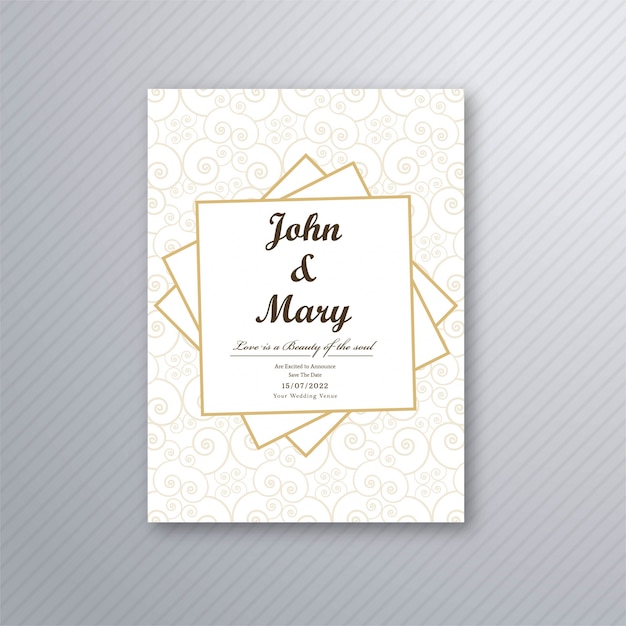 Wedding invitation card template vector