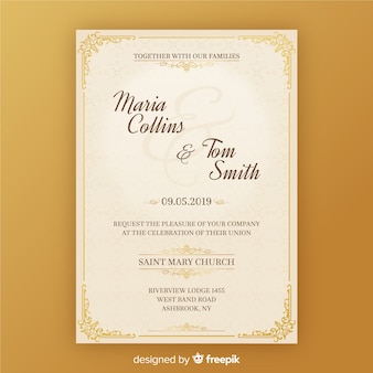 Wedding invitation card template