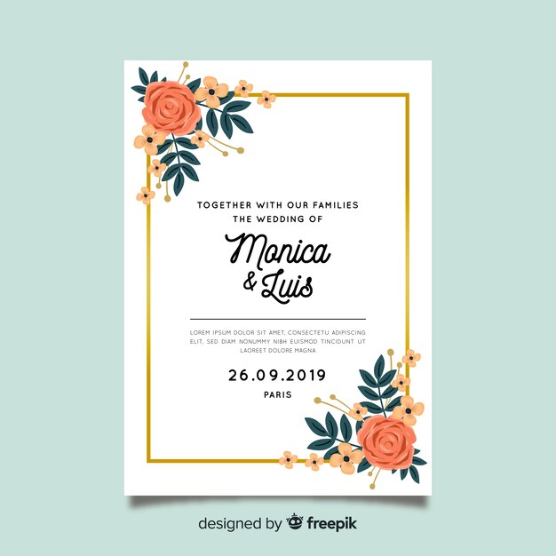 Wedding invitation card template