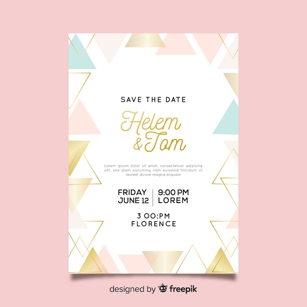 Free vector wedding invitation card template