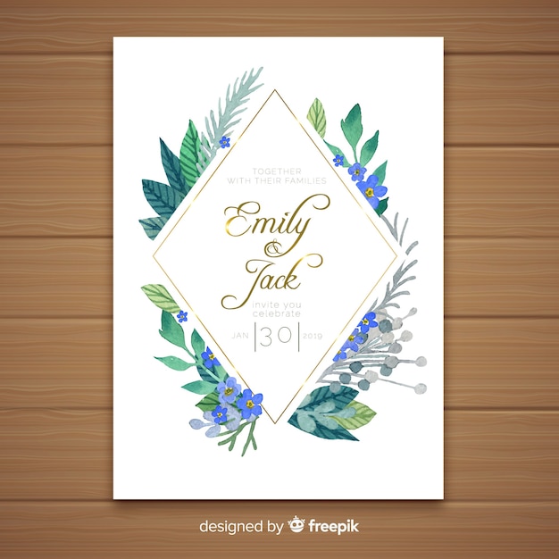 Wedding invitation card template