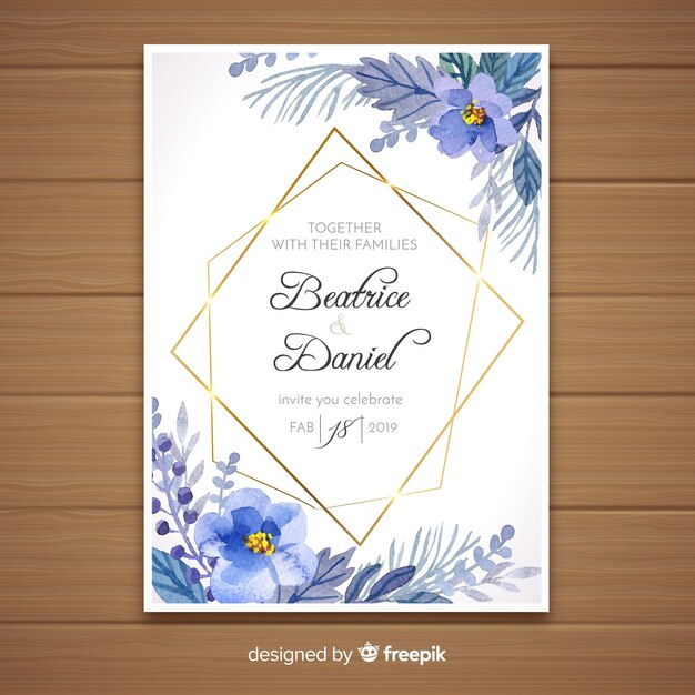 Wedding invitation card template