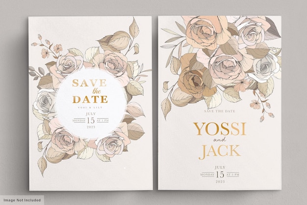 아름 다운 꽃으로 결혼식 초대 카드