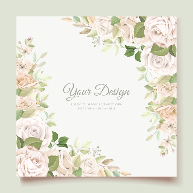 美しいバラの結婚式の招待カード