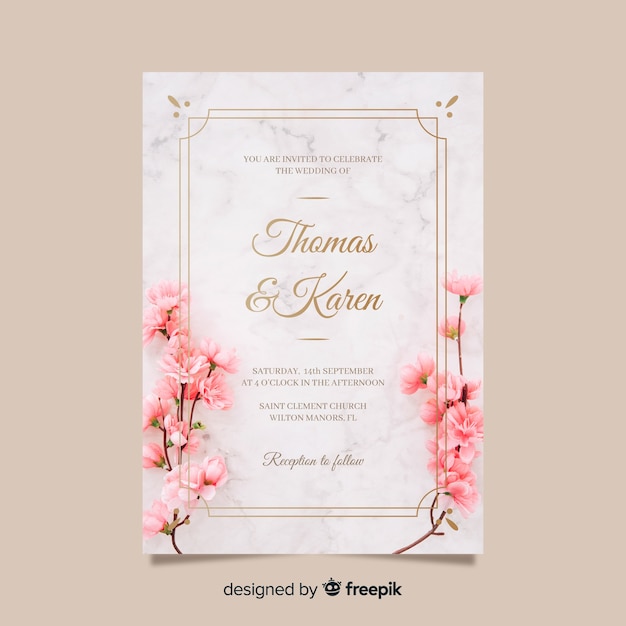 Wedding invitation card with photo