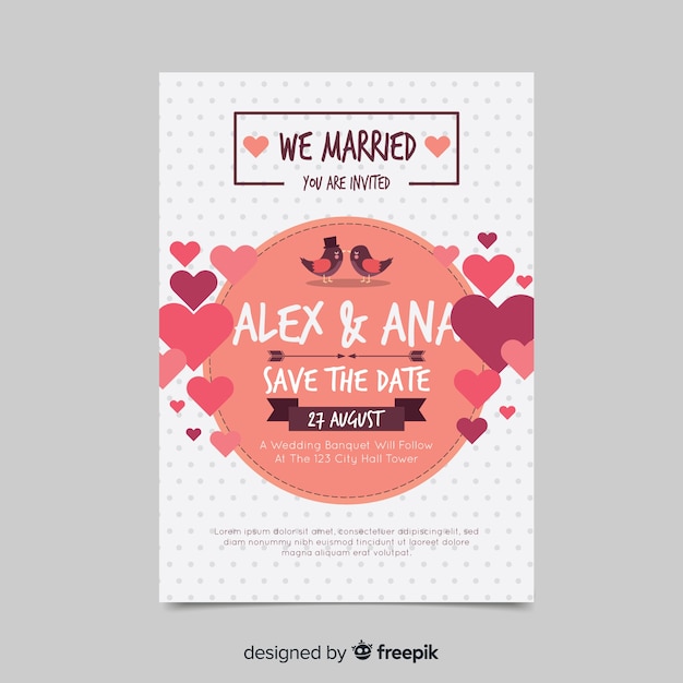 Free vector wedding invitation card