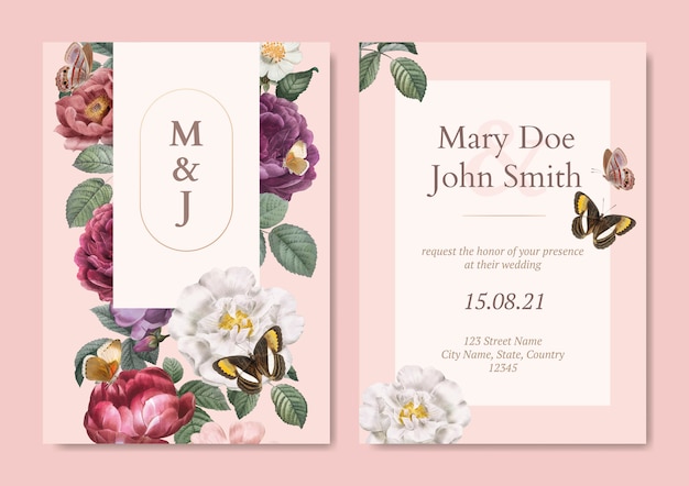 Free vector wedding invitation card