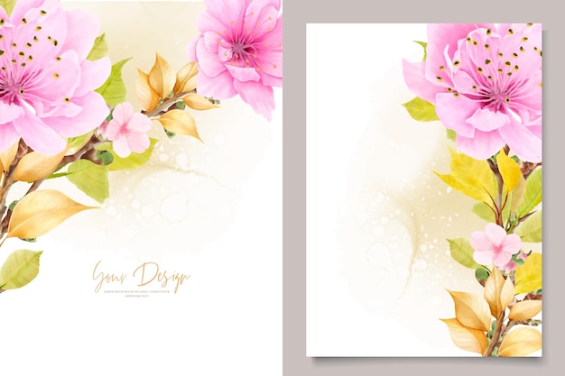 wedding invitation cherry blossom card design