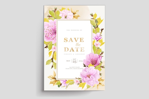 Wedding invitation cherry blossom card