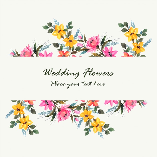 Free vector wedding invitation decorative flowers card design