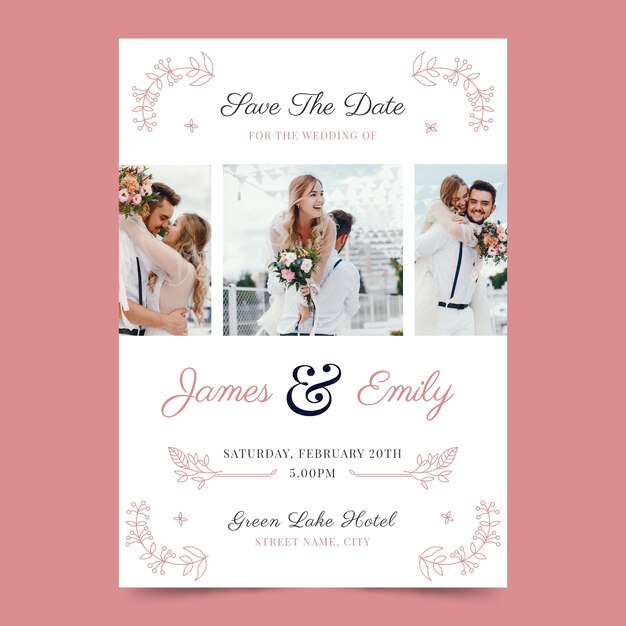 wedding invitation design with photo