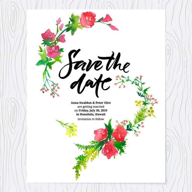 Free vector wedding invitation design