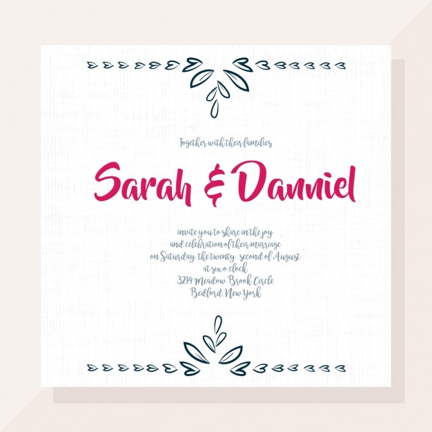 Free vector wedding invitation design